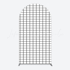 Black White Grid Arch Backdrop for Stylish Event Scene