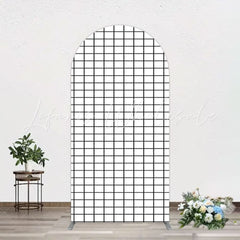 Black White Grid Arch Backdrop for Stylish Event Scene