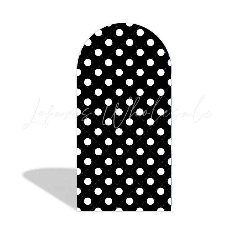 Black White Stripes Point Theme Birthday Party Arch Backdrop Wall Cloth Cover