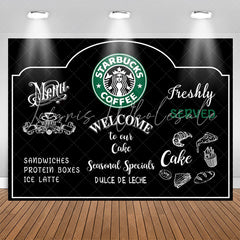 Black White Welcome To Our Coffee Party Backdrop