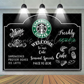 Lofaris Black White Welcome To Our Coffee Party Backdrop