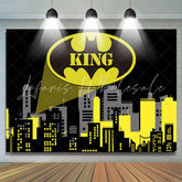 Lofaris Black Yellow City Superhero Comics Birthday Backdrop