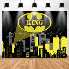 Lofaris Black Yellow City Superhero Comics Birthday Backdrop