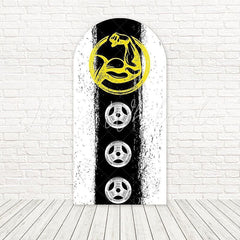 Black Yellow Gym Dynamic Arch Backdrop For Sports And Fitness