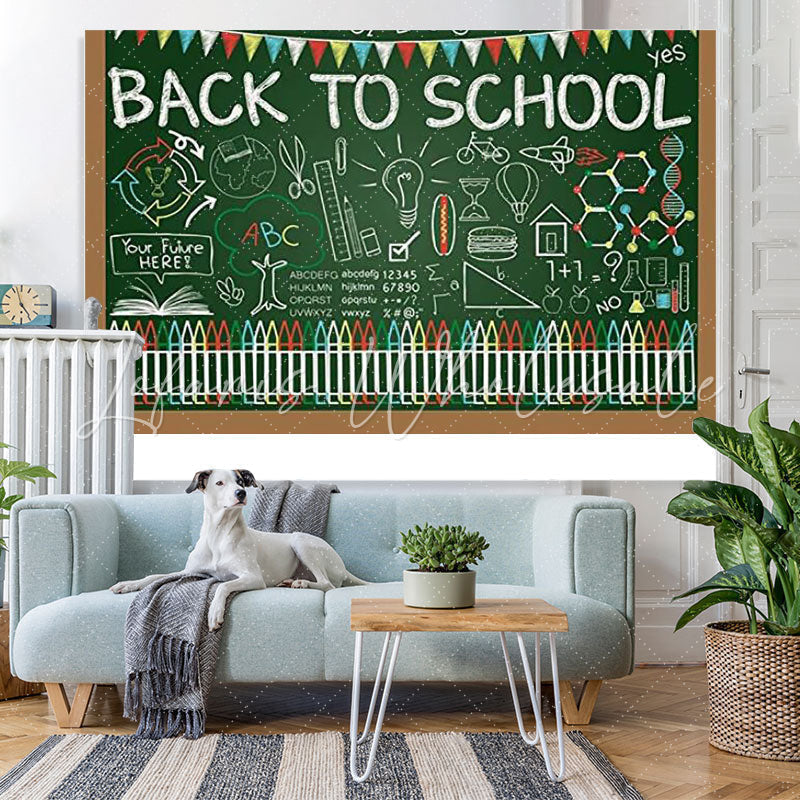 Lofaris Blackboard graffiti alphabet back to school Backdrop