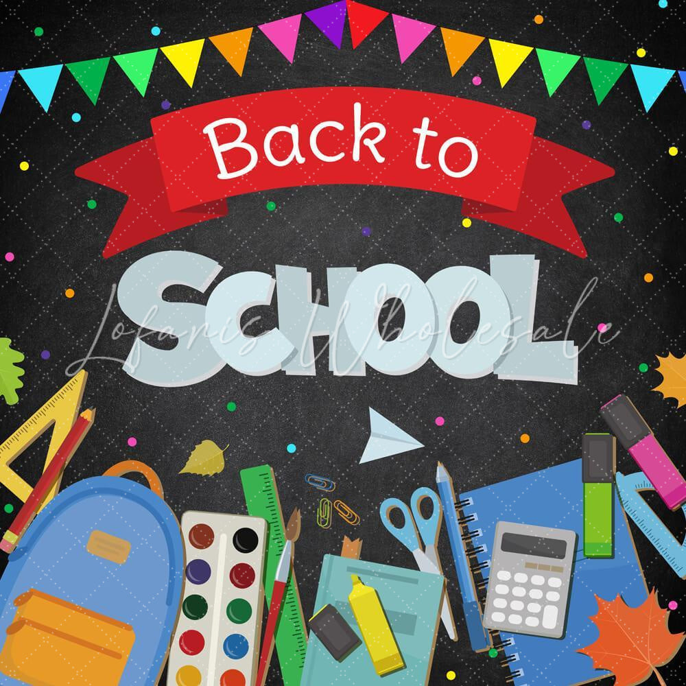 Lofaris Blackboard Iridescent Flag Back to School Backdrop