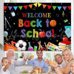 Lofaris Blackboard Rainbow Flag Welcome Back to School Backdrop