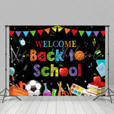 Lofaris Blackboard Rainbow Flag Welcome Back to School Backdrop