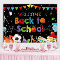 Lofaris Blackboard Rainbow Flag Welcome Back to School Backdrop