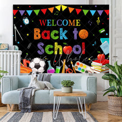 Lofaris Blackboard Rainbow Flag Welcome Back to School Backdrop