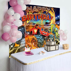 Blaze And The Monster Machines Birthday Party Backdrop