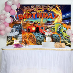 Blaze And The Monster Machines Birthday Party Backdrop