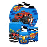 Blaze Themed Round Backdrop and Cylinders Kit for Events