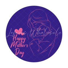 Lofaris Blue And Pink Mother with Baby Round Backdrops for Mothers Day