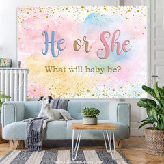 Lofaris Blue And Pink Sky Cloud Gender Reveal Backdrop
