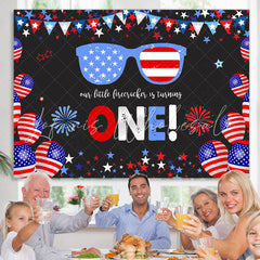 Lofaris Blue And Red Glasses With Black Birthday Backdrops