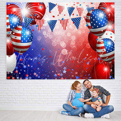 Lofaris Blue And Red Stripe Ballon Bokeh Backdrops For Boy