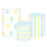 Blue and Yellow Bright Fun Themed Cover Cylinders Kit