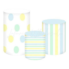 Blue and Yellow Bright Fun Themed Cover Cylinders Kit