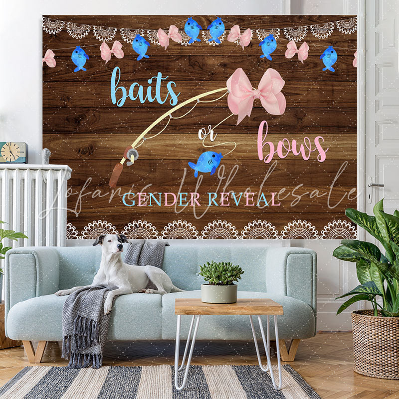 Lofaris Blue Baits Or Pink Bows Baby Shower Backdrop Decoration