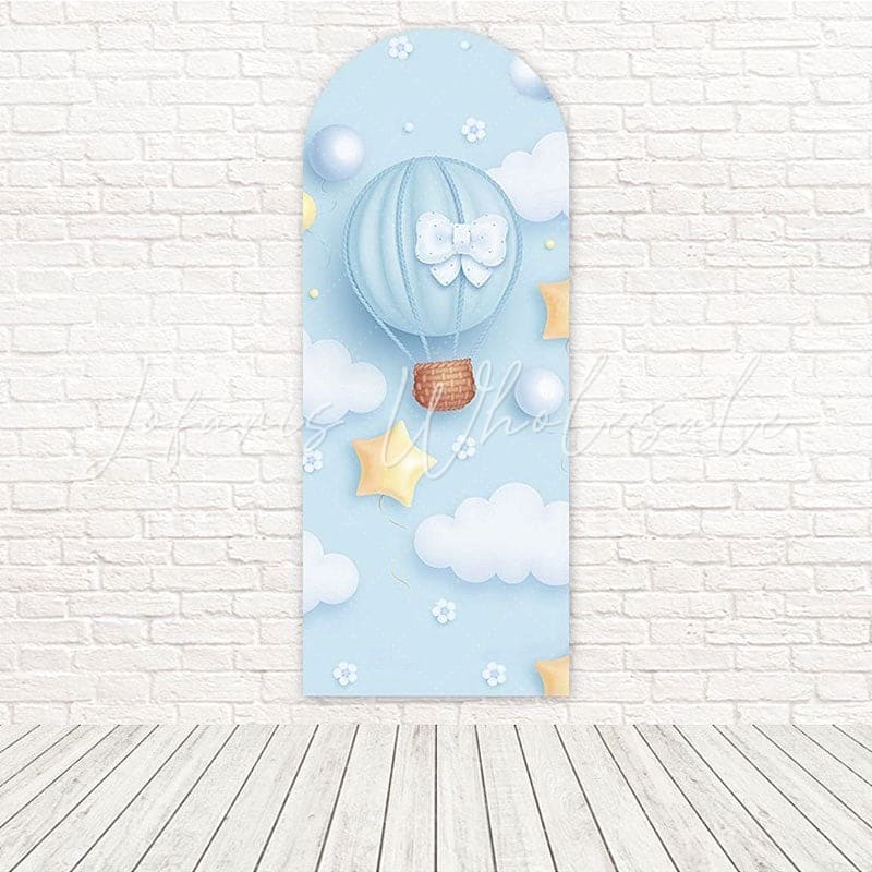 Blue Balloon Baby Shower Theme Arch Backdrop For Welcoming Joy