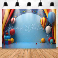 Lofaris Blue Balloons Curtain 1st Birthday Backdrop For Kits