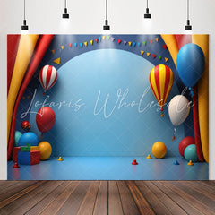Lofaris Blue Balloons Curtain 1st Birthday Backdrop For Kits