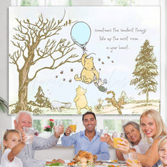 Lofaris Blue Balloons Cute Bear Happy Birthday Party Backdrop