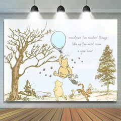 Lofaris Blue Balloons Cute Bear Happy Birthday Party Backdrop