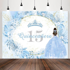Lofaris Blue Boho Floral Quinceanera 15th Birthday Backdrop