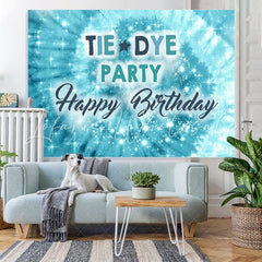 Lofaris Blue bokeh Tie Dye Party birthday photo booth backdrop