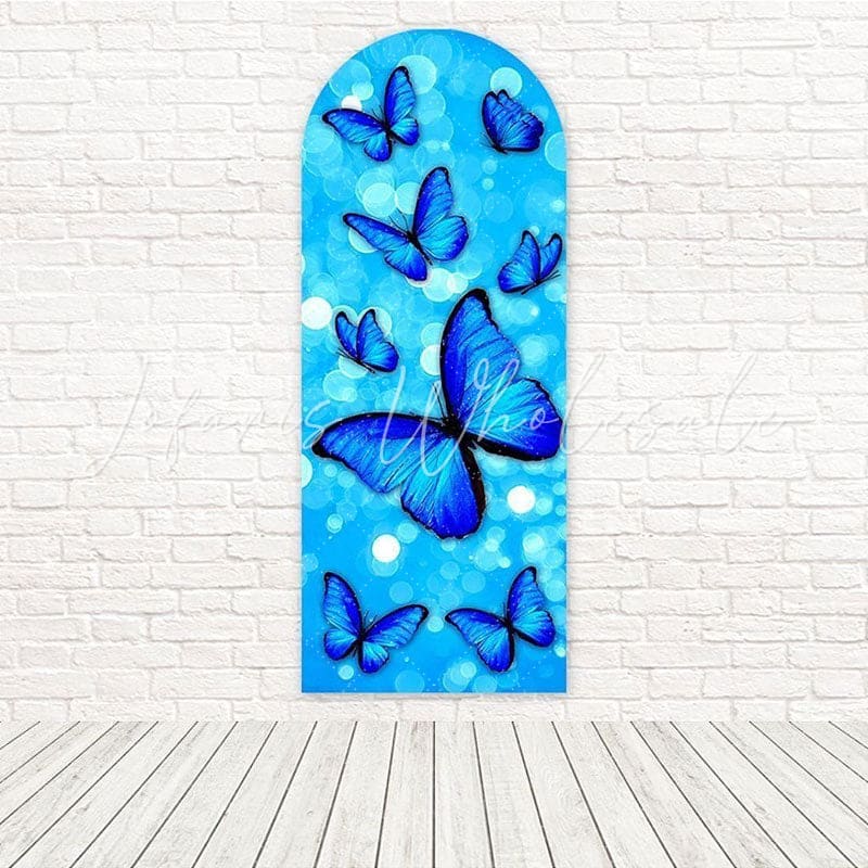 Blue Butterflies Elegant Arch Backdrop For Delicate Celebrations