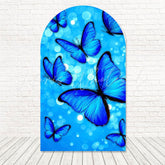 Blue Butterflies Soft Flutter Arch Backdrop For Garden Bash
