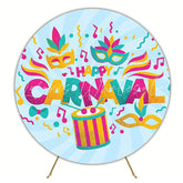 Blue Carnival Round Backdrop for Themed Party Celebration