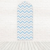 Blue Chevron Pattern Fresh Bold Vibe Arch Backdrop For Boys Birthday