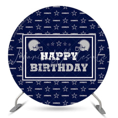 Lofaris Blue Cowboys Star Happy Birthday Round Backdrop
