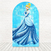 Blue Disney Sparkle Cinderella Arch Backdrop for Magical Event Decor