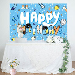 Blue Dog Happy Birthday Party Backdrop Decoration