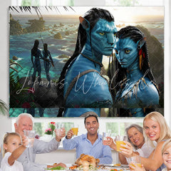 Lofaris Blue Fairy Tale Couple Disney Birthday Backdrop