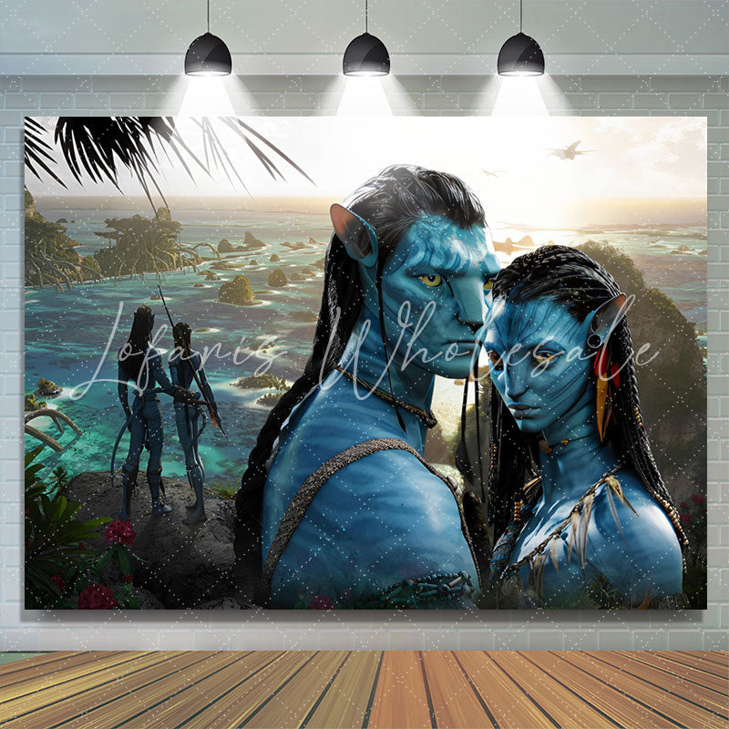 Lofaris Blue Fairy Tale Couple Disney Birthday Backdrop