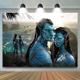 Lofaris Blue Fairy Tale Couple Disney Birthday Backdrop