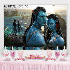 Lofaris Blue Fairy Tale Couple Disney Birthday Backdrop