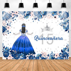 Lofaris Blue Flower Girl 15th Quinceanera Birthday Backdrop