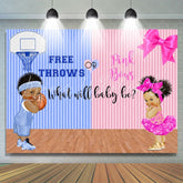 Lofaris Blue Throws and Pink Bows Baby Shower Backdrop