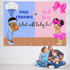 Lofaris Blue Throws and Pink Bows Baby Shower Backdrop
