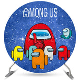 Lofaris Blue Glitter Round Cartoon Character Birthday Backdrop