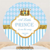 Lofaris Blue Little Prince Round Baby Shower Backdrop For Boy