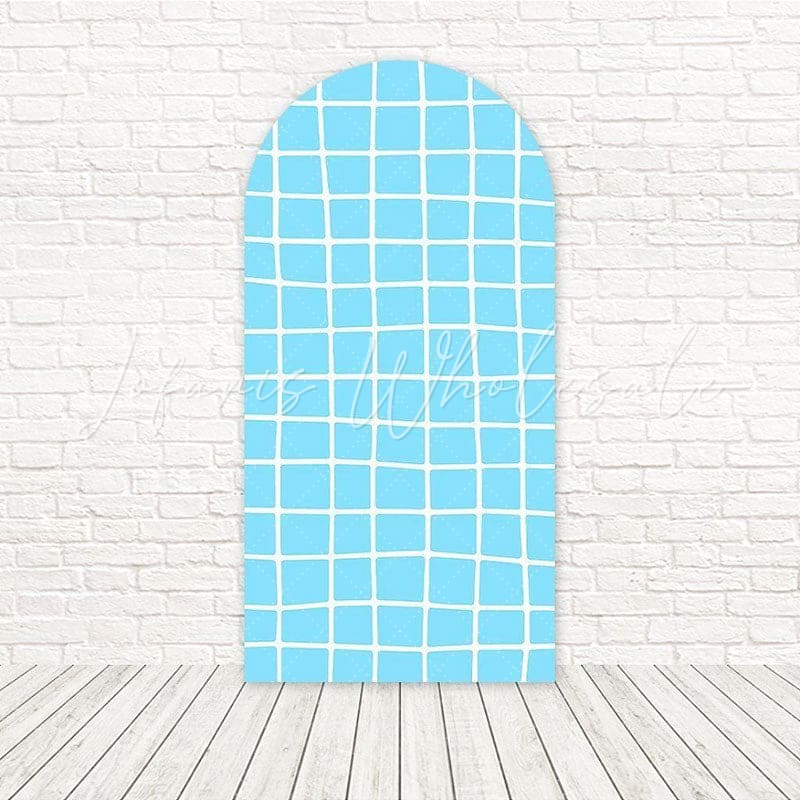 Blue Looney Tunes Grid Fun Cartoon Arch Backdrop For Animated Event