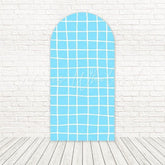 Blue Looney Tunes Grid Fun Cartoon Arch Backdrop For Animated Event