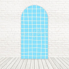 Blue Looney Tunes Grid Fun Cartoon Arch Backdrop For Animated Event